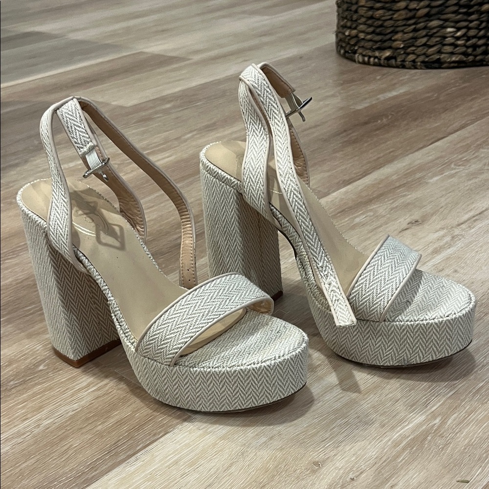 Elegant Cream Platform Heels